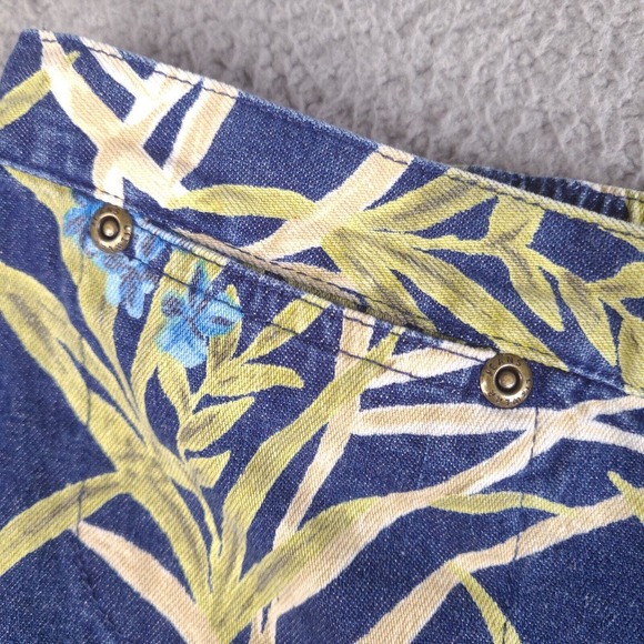 Liz Claiborne Capri Pants Womens Size 16 Blue Floral (Altered Waist) W31 L22 - Picture 11 of 16